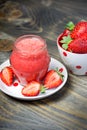 Strawberry smoothie, juice - healthy drink (beverage) Royalty Free Stock Photo