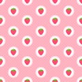 Strawberry soft pink with small polkadots seamless pattern. Repeatable background. Vector illustration.