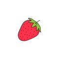 Strawberry solid line icon, healthy fruit,