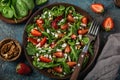 Strawberry, spinach, arugula and feta cheese salad
