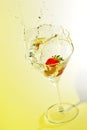 Strawberry splash in a cocktail glass Royalty Free Stock Photo