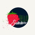 Strawberry splash hello summer background