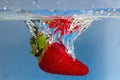 Strawberry splash in water Royalty Free Stock Photo