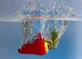 Strawberry splash in water Royalty Free Stock Photo
