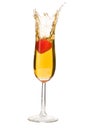 Strawberry Splashing in Champagne Royalty Free Stock Photo