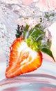 Strawberry in water Royalty Free Stock Photo