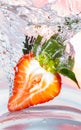 Strawberry in water Royalty Free Stock Photo