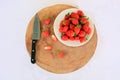 Strawberry splits on the table Royalty Free Stock Photo