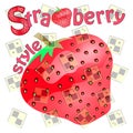 Strawberry style vector illustration. strawberry summer time poster vector illustration. beautiful strawberry illustration. Royalty Free Stock Photo