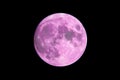 Strawberry supermoon. Moon. Super bright full moon with dark background. Madrid, Spain, Europe. Horizontal photography. Blood Moon Royalty Free Stock Photo