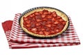 Strawberry tart on checkered red and white table cloth Royalty Free Stock Photo