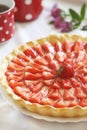 Strawberry tart with cream and jelly Royalty Free Stock Photo