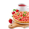 Strawberry tart with custard Royalty Free Stock Photo