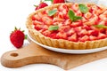 Strawberry tart with custard Royalty Free Stock Photo