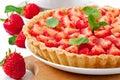 Strawberry tart with custard Royalty Free Stock Photo