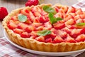 Strawberry tart with custard Royalty Free Stock Photo