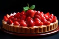 Strawberry tart food. Generate Ai Royalty Free Stock Photo