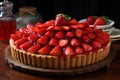 Strawberry tart jelly. Generate Ai Royalty Free Stock Photo