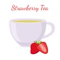 Strawberry tea in cup with berries. Healthy organic natural fruit tea Royalty Free Stock Photo