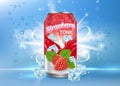 Strawberry tonic vector poster banner template