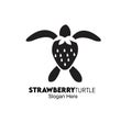 Strawberry turtle logo design concept Royalty Free Stock Photo