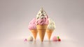 strawberry, vanilla, chocolate ice cream Royalty Free Stock Photo