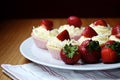 Strawberry and Vanilla cream Cupcakes Royalty Free Stock Photo