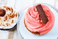 Strawberry and vanilla cupcakes Royalty Free Stock Photo