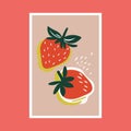 Strawberry vector illustration. Hand drawn flat style design element Royalty Free Stock Photo