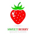 Strawberry vector logo Royalty Free Stock Photo