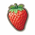 Strawberry Vector Sticker: Trompe L\'oeil Style With Vibrant Colors