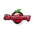 Strawberry vintage sign or button Royalty Free Stock Photo