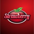 Strawberry vintage sign or button Royalty Free Stock Photo