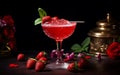 Strawberry Vodka Cocktail. Generative AI