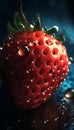 strawberry in the water.Aquatic Symphony: Natural Background with a Punk Strawberry.