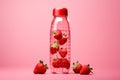 Strawberry water bottle Photo, Cottagecore simple living