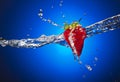 Strawberry with Water Splash Royalty Free Stock Photo