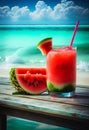 Strawberry watermelon refreshing cocktail drink