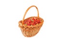 Strawberry in a wattled basket Royalty Free Stock Photo