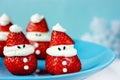 Strawberry whipped cream Santa Claus - Merry Christmas and Happy Royalty Free Stock Photo