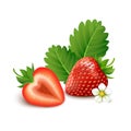 Strawberry on white background