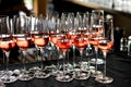 Strawberry Wine for Toasts at Wedding Reception Royalty Free Stock Photo