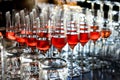 Strawberry Wine for Toasts at Wedding Reception Royalty Free Stock Photo