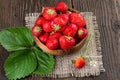 Strawberry wooden bowl, retro styled