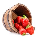 Strawberry wooden bucket