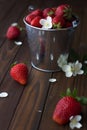 Strawberry on wooden table