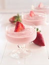 Strawberry yoghurt in glasses