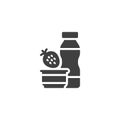 Strawberry yoghurt vector icon