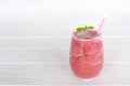 Strawberry yogurt fruit juice smoothie pink colorful fruit juice milkshake. Royalty Free Stock Photo
