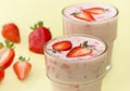 Strawberry yogurt - fruit yogurt Royalty Free Stock Photo
